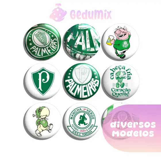KITs Bottons Broches Time Palmeiras