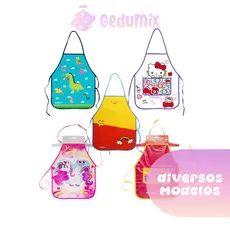 Avental Infantil Leo&Leo Solar Arco Iris e Dino Space Hello Kitty Fini Unicórnio