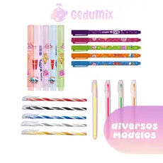 Marca Texto Caneta Escolar Estampado Com Aroma Fini LeoArte Tons Pastéis Neon Gel Colorida Dourado Prata Vermelho Preto