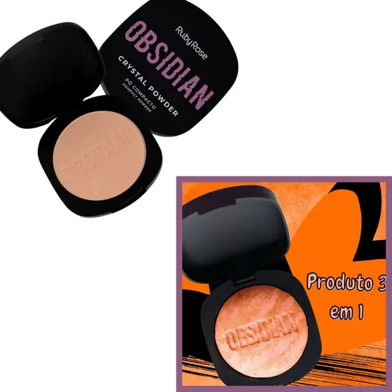 Kit Maquiagem Básica Ruby Rose com Pó e Blush