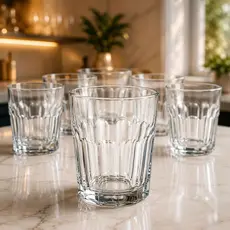 Jogo de Copos de Vidro 350ml Kit Água Suco Drink Refrigerante - Mesa Posta Cozinha