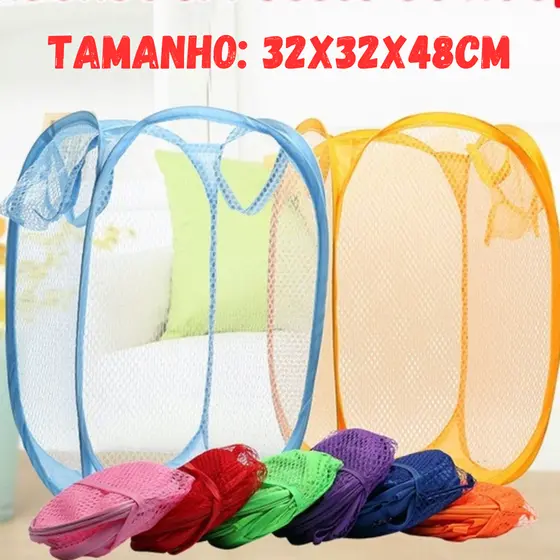 Cesto De Roupa Grande 32x48Cm Caixa Cesto Dobrável Para Roupas E Brinquedos Cesto Infantil Cores Diversas