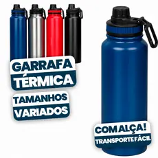 Garrafa Térmica 850ml Squeeze Inox Agua Esportiva com Pegador– Academia Bike Camping Dia A Dia