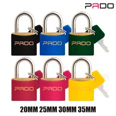 Cadeado Colorido Pado 20MM 25MM 30MM 35MM Com 2 Chaves Original Para Mala Porta Janela