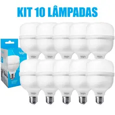 Kit 10 Lâmpadas Elgin Led Bulbo Alta Potência Econômica 20w Bivolt 6500k
