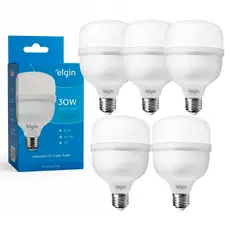 Kit Lâmpadas Led Elgin 30w Super Bulbo Alta Potencia Bivolt 6500k 2 a 5 Lâmpadas Monte o seu Kit