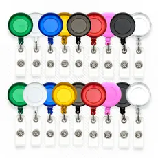 Porta Cracha Retrátil Roller Clip Diversas Cores