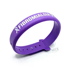 Pulseira de Identificação Fibromialgia Tamanho Adulto de Silicone