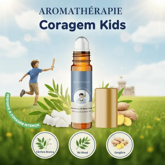 Aromaterapia Infantil Coragem Kids Natural Blend Óleos Essenciais Roll-on