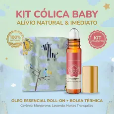 Kit Aromaterapia Cólica Baby Natural Blend Óleos Essenciais + Almofada Anti Cólica Bolsa Térmica Aromathérapie