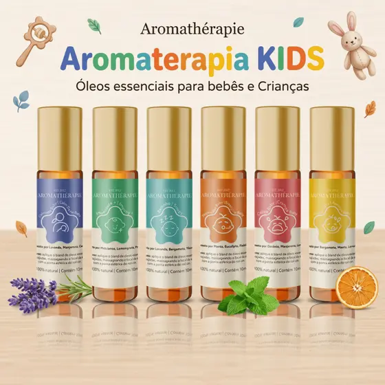 Blend Roll-On Óleos Essenciais Linha Kids Bebês e Crianças Aromathérapie Escolha o Seu