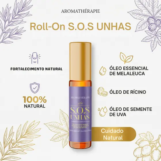 Blend de Óleos para Fortalecimento das Unhas Natural Roll-On Aromathérapie