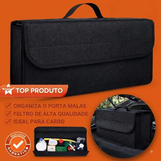 Organizador de Porta-Malas em Feltro Bem resistente  Cor PRETO – Alta Qualidade