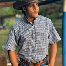 Camisa Xadrez Country Gola Americana Manga Curta Envio Imediato