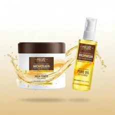 Kit Máscara Macadâmia & Colágeno 500g+Óleo Argain 50 ml Hidratação Profunda, Brilho e Fim do Friz magike beauty