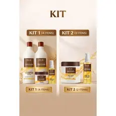 Kit 1  1Shampo1l + 1Condicionado1l + 1Mascara Macadamia 500g+1Óleo Argan 50ml OU kit 2 1 mascara 500g+ 1 oleo 50ml argan