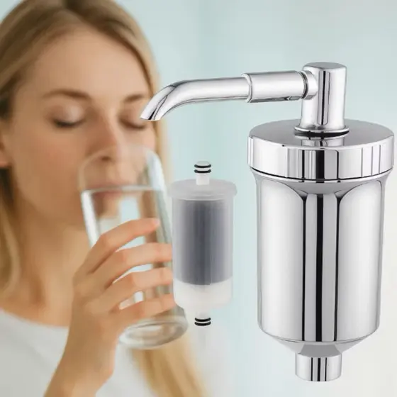 Filtro Copo ABS Cromado Com Refil Universal Para Torneira