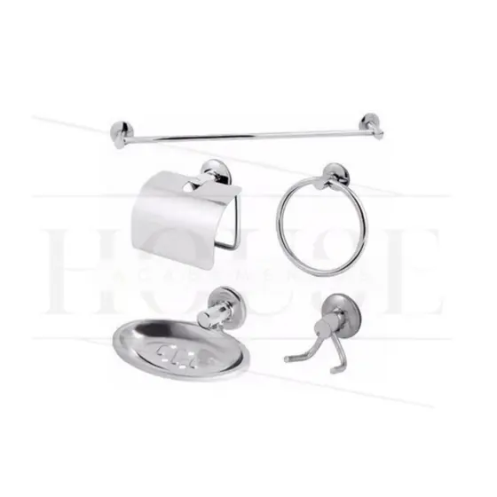 Kit Acessórios Stander Para Banheiro 05 Peças Cromado