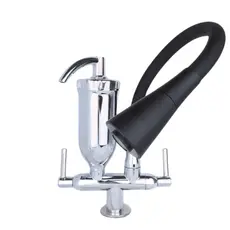 Torneira Gourmet Filtro Tubo Flexível Bancada Cone 2 Jatos - 2168 Preta