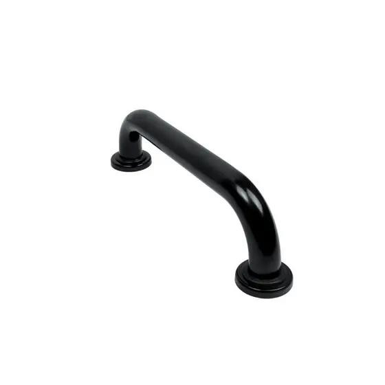 Alca De Apoio Barra 30cm Preto Inox Para Idoso E Deficiente