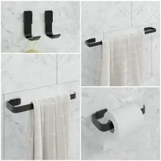 KIT BANHEIRO QUADRADO PRETO COM DOIS CABIDES