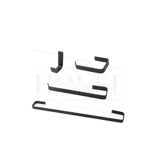 Kit Acessórios Quadra Para Banheiro Quadrado 4 Peças Preto