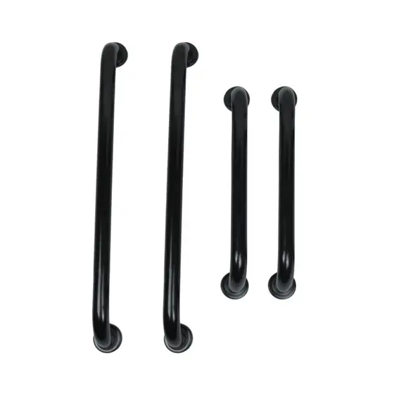 Conjunto 4 Barras de Apoio PRETAS para Deficientes/Idosos (40/40/60/60 cm)