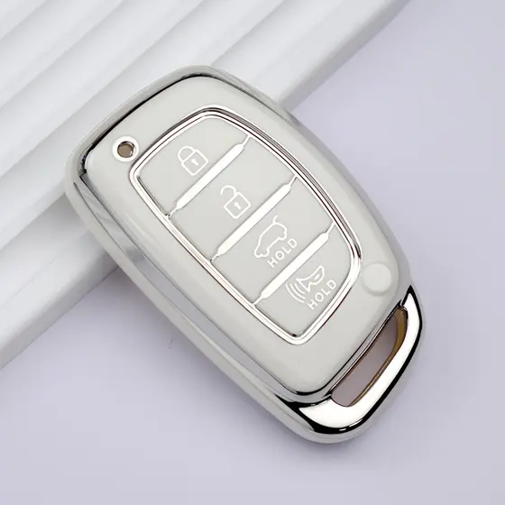 3 4 Botões TPU Shell Fob Carro Com Chave Inteligente Para Hyundai Tucson Santa Fe Rena Sonata Elantra Creta Ix35 Ix45