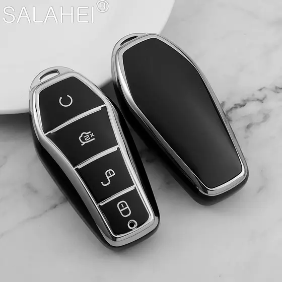 Capa Macia TPU Para Chaveiro De Carro BYD Song Plus Atto 3 Han EV Tang DM Qin Seal Dolphin Remote Fob Holder