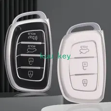 3 4 Botões TPU Carro Capa De Chave Inteligente Para Hyundai Tucson Santa Fe Rena Sonata Elantra Creta Ix35 Ix45 I10 I30