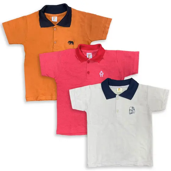 Camisa Gola Polo Infantil Menino 1 a 8 Anos 100% Algodão Qualidade Ótima