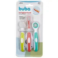Kit Higiene Bucal Escova Massageador de Gengiva Buba