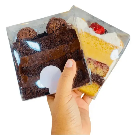 CAIXA TRANSPARENTE PARA SLICE CAKE  REF07 - 100un