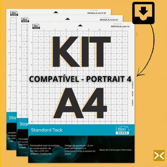 Kit 3 Base de Corte para Portrait 4 Silhouette- TRANSPARENTE Esteira de corte (Com cola)