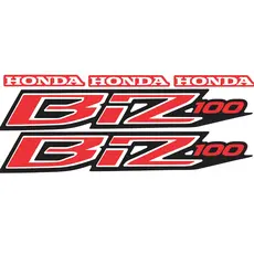 Kit par de adesivos refletivos Honda Biz 100 VERMELHO + adesivos honda frontal