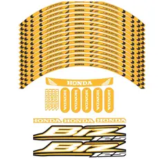 Kit Adesivos Honda Biz Completo tank e Roda Amarelo Brinde