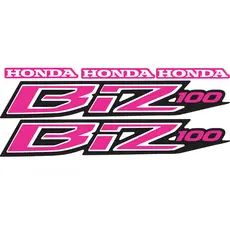 Kit par de adesivos refletivos Honda Biz 100 ROSA + adesivos honda frontal