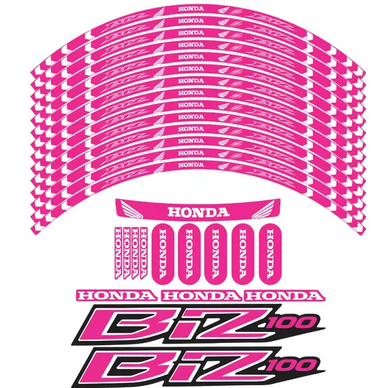 BIZ 100 Kit completo Roda, Carenagem e Lateral + Capacete Rosa