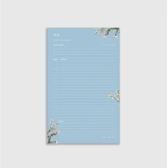 Bloco Planner Diário Papel Offset 50 Folhas Temático Com Obras de Artes