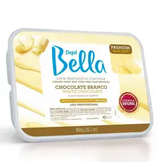 Depil Bella Cera Depilatória em Barra Cremosa Premium Baixa Fusão Chocolate Branco 800g
