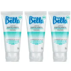Kit 3 Potes Creme Esfoliante Depil Bella Facial Limpeza de Pele Extrato de Alecrim Desodorante 50g