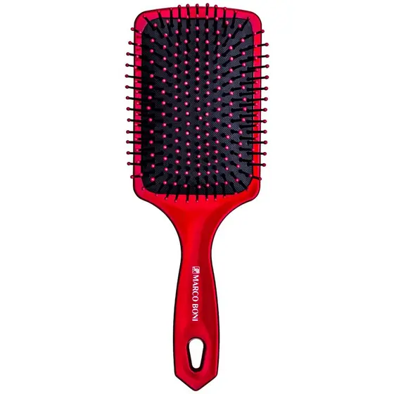 Escova de Cabelo Grande Raquete Marco Boni Profissional Todos os Tipos de Cabelo Vermelha 7591T