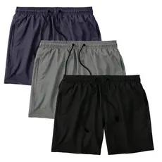 Kit Com 02/03 Bermuda Masculina Tactel Lisa Básica Esportiva