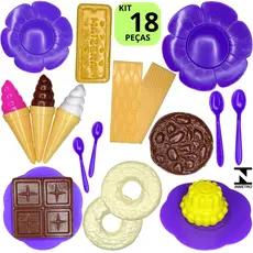 Kit Brinquedo Infantil Chá Xicara Docinhos e Tortas Para Crianças Menina Menino Cozinha Divertido Faz De Conta