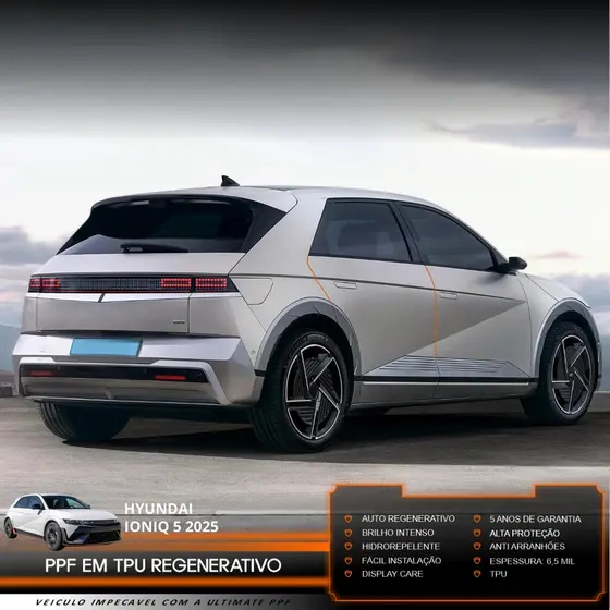 Película PPF Proteção Kit Quina de Portas Hyundai Ioniq 5 2025 2026 Transparente TPU Anti Risco