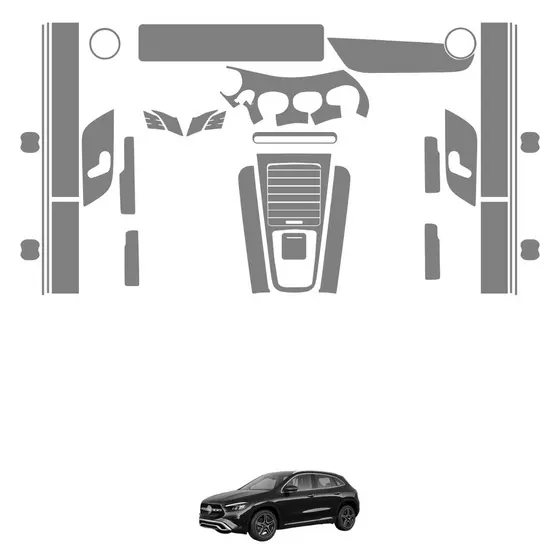 Película PPF Proteção Kit Interior Exterior Mercedes GLA 200 Progressive 2024 2025 2026 Transparente Anti Risco