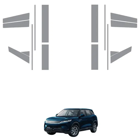 Película PPF Proteção Kit Soleiras Quinas Colunas BYD Yuan Pro 2025 2026 Transparente TPU Anti Risco