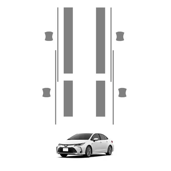 Película PPF Proteção Kit Soleiras Conchas Toyota Corolla Altis 2020 2021 2022 2023 2024 Transparente TPU