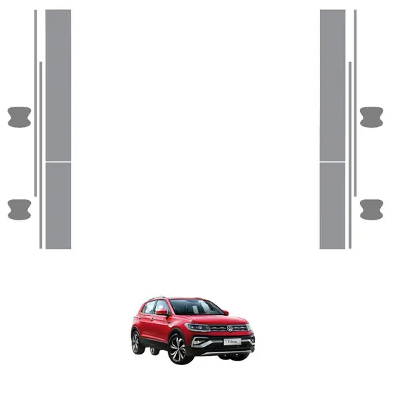 Película PPF Proteção Kit Portas Volkswagen T-Cross Sense 2025 Transparente TPU Anti Risco