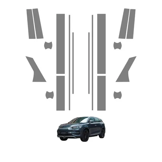 Película PPF Proteção Kit Soleiras Colunas Conchas Quinas BYD Tan 2022 2023 2024 2025 2026 Transparente TPU